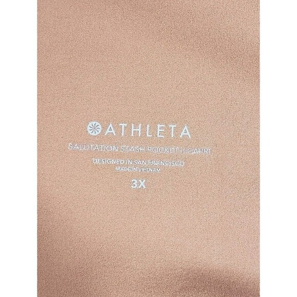 ATHLETA (Color Rose) Salutation Stash Pocket II Capri (Size 3X) Workout Leggings - Picture 3 of 9